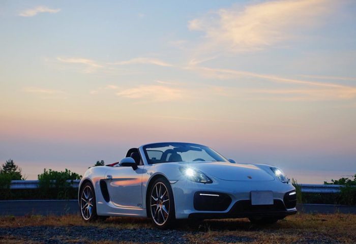 981ボクスターGTS | 車, 空, 草地, 屋外, 夕暮れ, PORSCHE, Boxster, 981