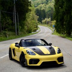 車, 道路, 木, 森, 山道, 屋外, 走行中, PORSCHE, 718, Spyder, RS, 982