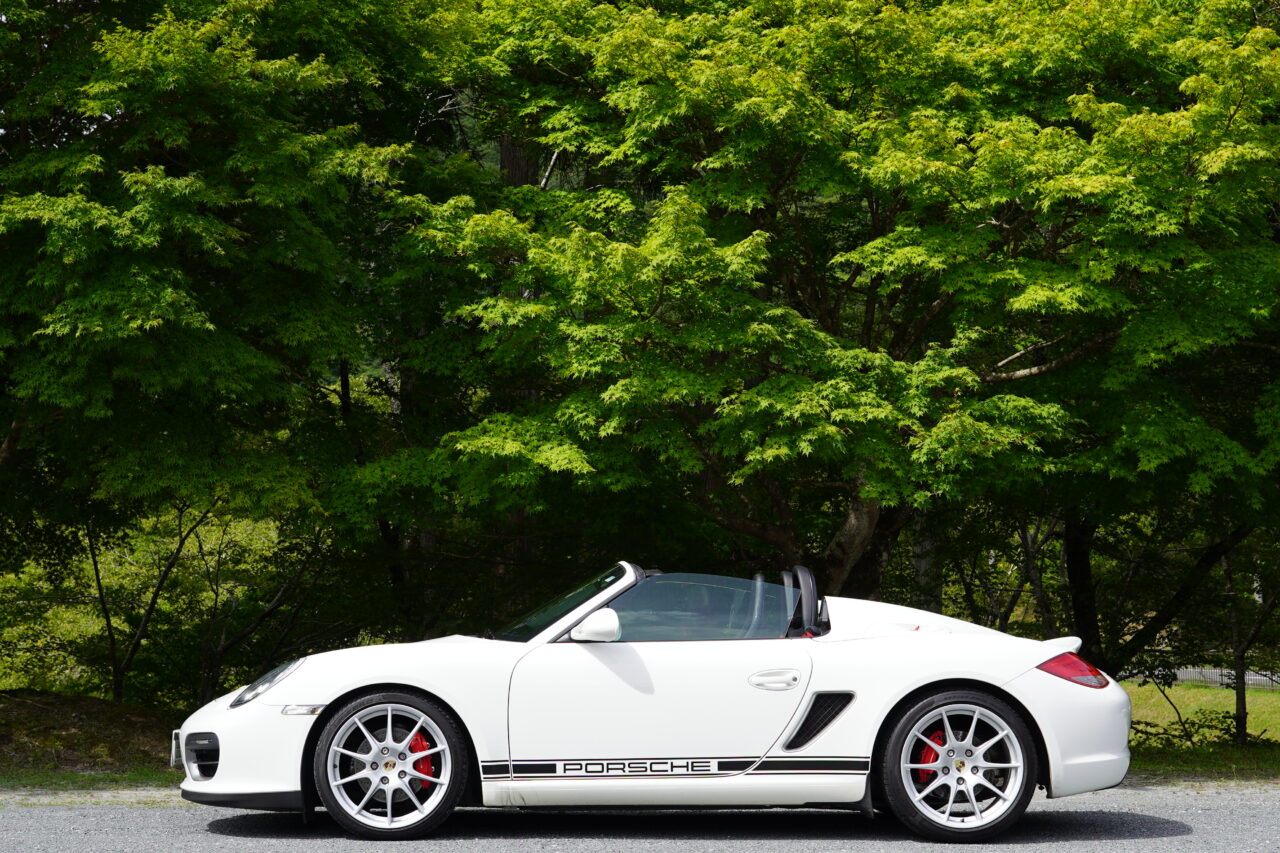Car, Trees, Gravel, Outdoors, Nature, PORSCHE, Boxster, 987, Spyder